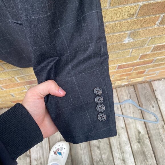 Vintage 90s Cashmere Wool Lauren Ralph Lauren Striped Suit Jacket 42R Pants 36R - Picture 6 of 16